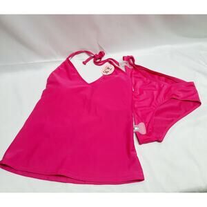 NWT Bobbie Brooks Hot Pink Magenta 2 piece Tankini XL
